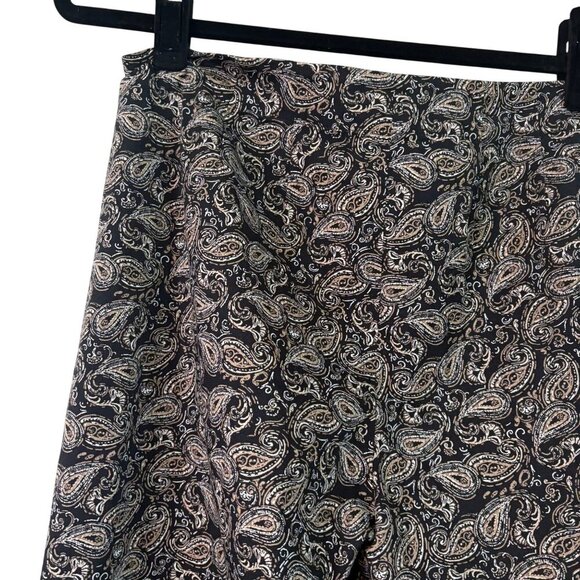 J.Jill Women's Cotton Stretch Tan & Black Paisley Pants Size 8 - Picture 8 of 12